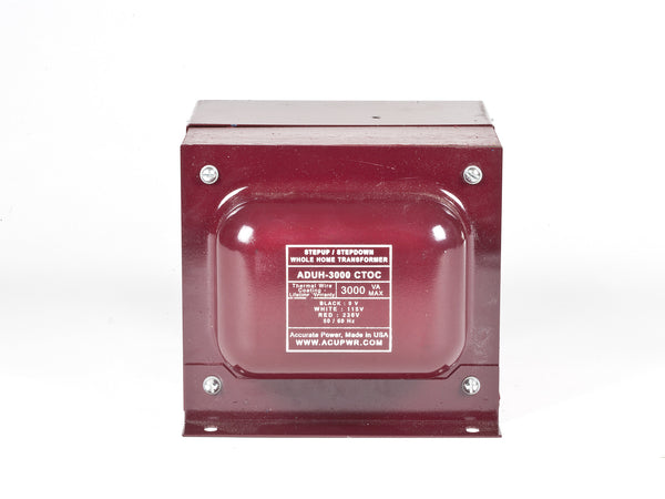 ACUPWR Tru-Watts™ 3000-Watt Step Up/Step Down Hard-Wire Voltage With Knock-Out Box Housing for Whole-Home Conversions – Convert 110-120 volts to 220-240 volts, and Vice-Versa - ADUH-3000 - ACUPWR USA
 - 1