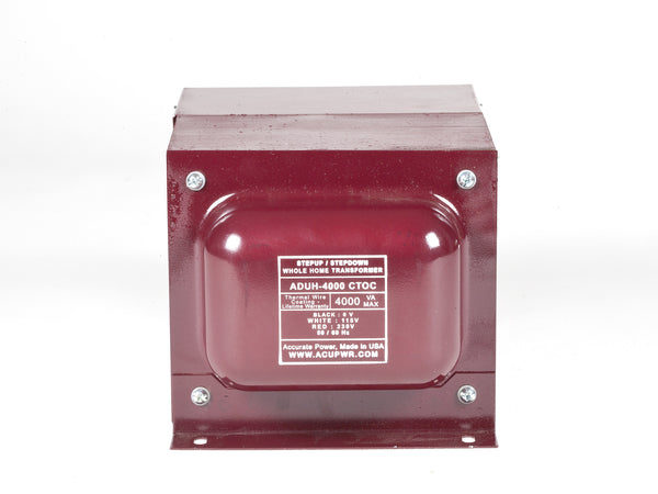 ACUPWR Tru-Watts™ 4000-Watt Step Up/Step Down Hard-Wire Voltage With Knock-Out Box Housing for Whole-Home Conversions – Convert 110-120 volts to 220-240 volts, and Vice-Versa - ADUH-4000 - ACUPWR USA
 - 1