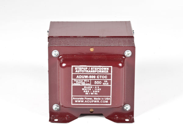 ACUPWR Tru-Watts™ 500-Watt Step Up/Step Down Hard-Wire Voltage Transformer With Knock-Out Box Housing – Convert 110-120 volts to 220-240 volts, and Vice-Versa - ADUW-500 - ACUPWR USA
 - 1