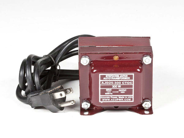 300 Tru-Watts™ 124 Volts to 100 Volts Step Down Transformer - Use 100-Volt Japanese Electrical Devices in USA/Canada.  ***This transformer is a 24 V reduce only.  Check your local voltage with a volt meter AJD25-300