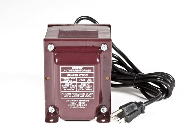 ACUPWR Tru-Watts™ 750-Watt Step Up Transformer Converter - Use 220 Volts appliances in 110 Volts countries - AU-750 - ACUPWR USA
 - 1