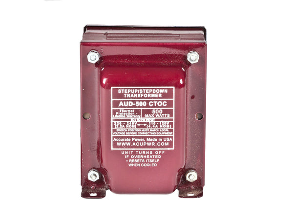 500 Tru-Watts™ Step Up/Step Down Voltage Transformer  – AUD-500IEC