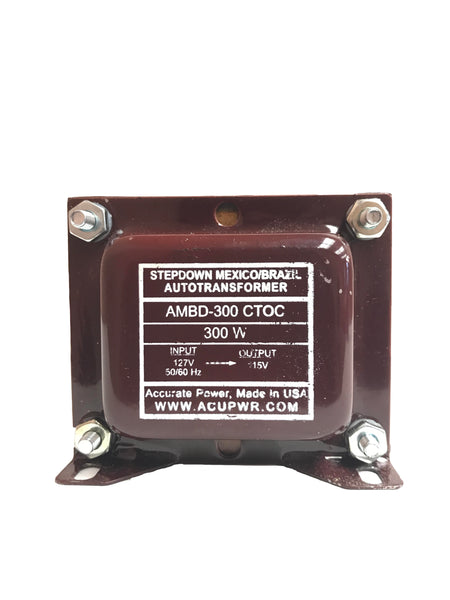 300 Tru-Watts™ 127 Volts to 115 Volts Step Down Transformer - Use American/Canadian Electrical Devices in Mexico, Brazil and other 127-Volt Countries – AMBD-300