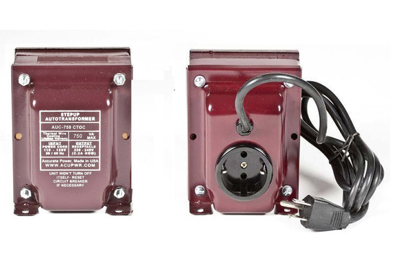 AUC-750 Tru-Watts™ Step Up Refrigerator Voltage Transformer - Use 220-240 Volt/50 Hz Refrigerators/Coolers/Freezers with High-Power Motors in 110-120-Volt/60 Hz Countries