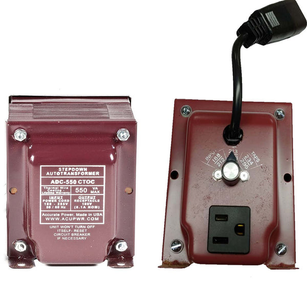 ADC-550 Tru-Watts™ Refrigerator Voltage Transformer - Use 110-120-Volt/60 Hz Refrigerators/Coolers/Freezers with High-Power Motors in 220-240-Volt/50 Hz Countries (ADC-550)