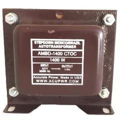 ACUPWR red 1400-Watt Step-Down Transformer (AMBD-1400) label view
