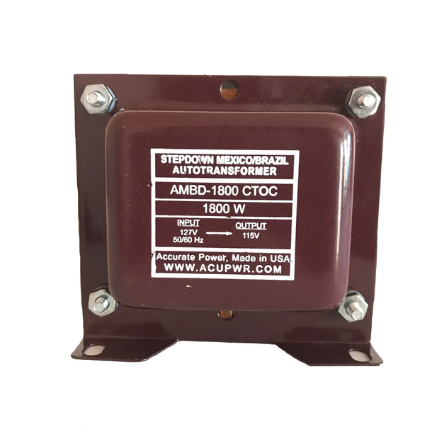 ACUPWR red 1800-Watt Step-Down Transformer (AMBD-1800) label view
