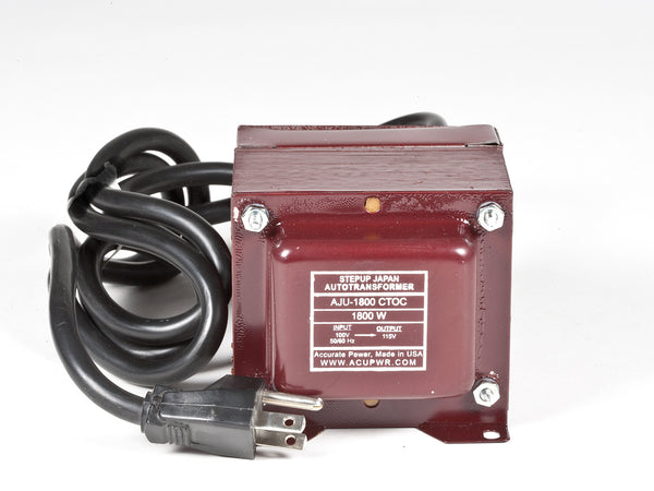 ACUPWR red 1800-Watt Step-Up Transformer (AJU-1800) label view