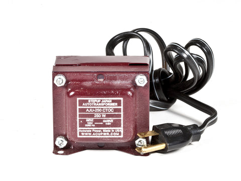 250 Tru-Watts™ 100 Volts to 110-120 Volts Step Up Transformer - Use American/Canadian Electrical Devices in Japan – AJU-250 - ACUPWR USA
 - 1