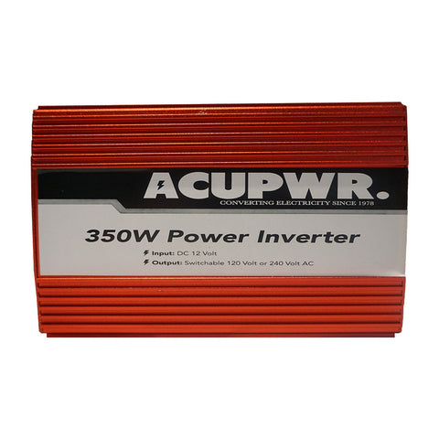350-Watt Travel Car Power Inverter Converts 12-volts DC to 110 or 240-volts AC w/Universal Plug Port Ideal for Charging Laptops, Smart Phones, Tablets, and more - ACUPWR USA
 - 2