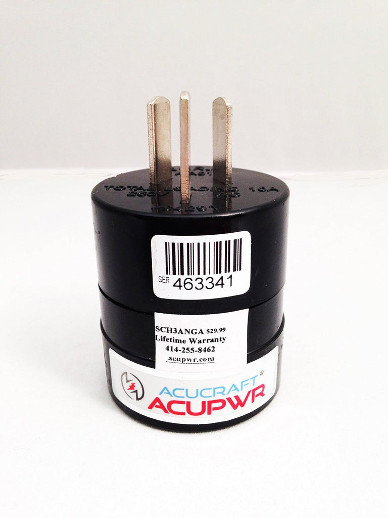 Travel Adapter Plug: Australia/New Zealand (Type I) To Germany/Schuko (Type E/F) - Single Outlet