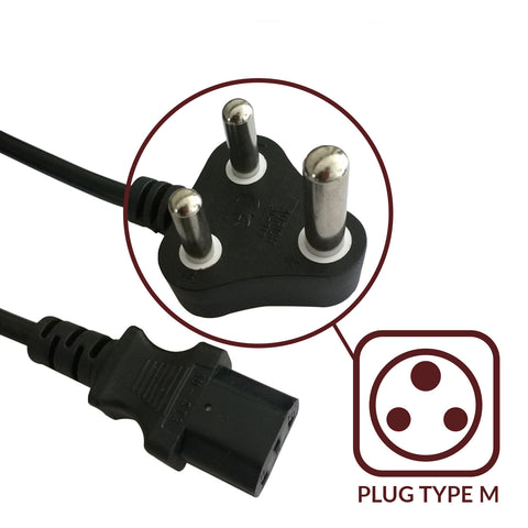 Type M plug for AD-2500IEC step-down transformer ACUPWR